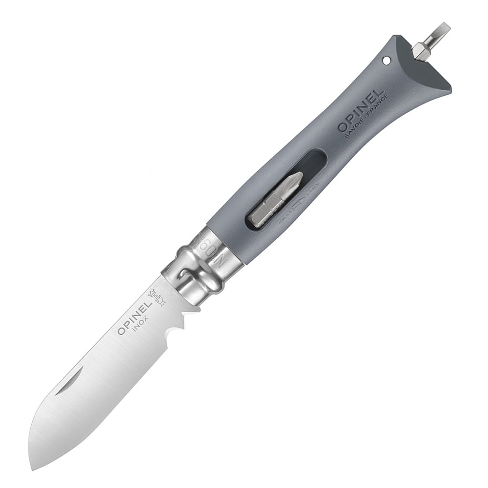 Нож Opinel №09 DIY из нержавеющая стали со сменными битами серый  (001792)