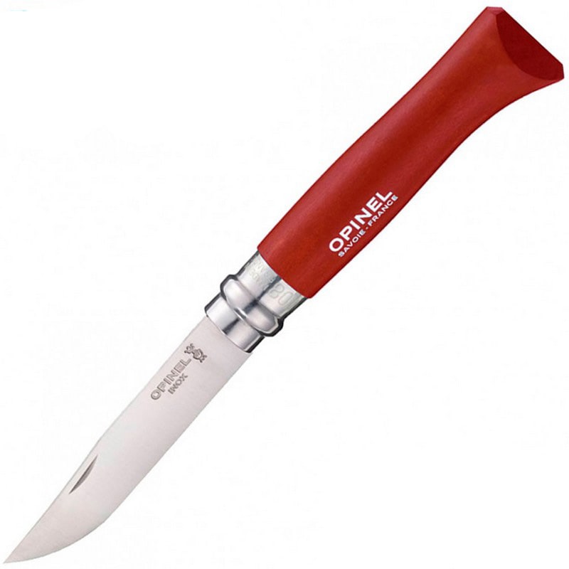Нож Opinel №8 Trekking из нержавеющей стали с красной рукоятью (001981)